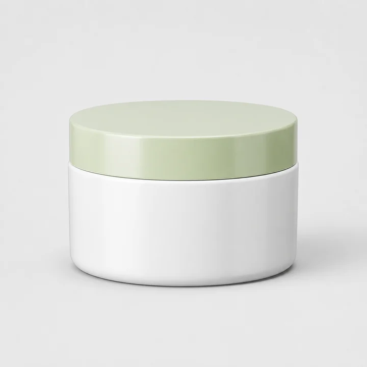 Wide-mouth cosmetic cream jar with screw lid
